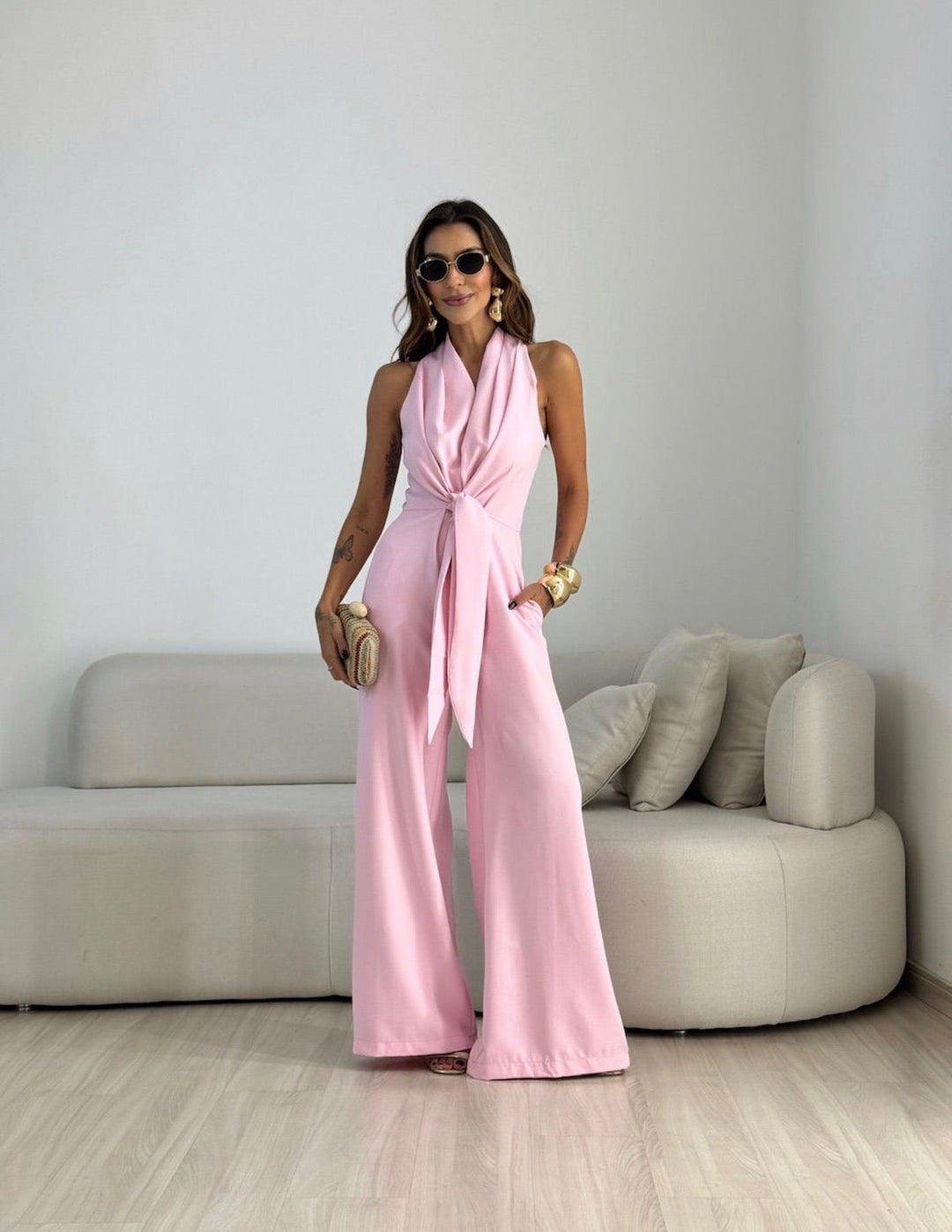 Mika™ | Luxe Draped Wide-Leg Jumpsuit