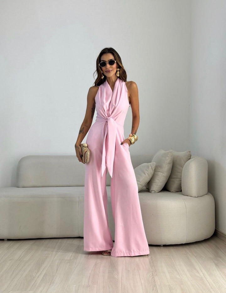 Mika™ | Luxe Draped Wide-Leg Jumpsuit