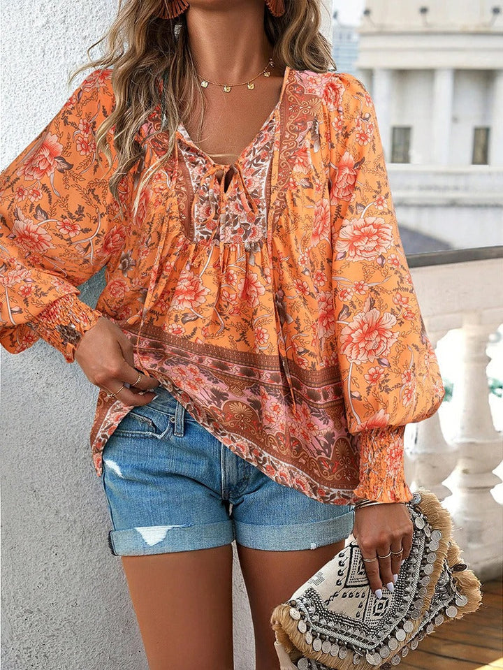 Agnes™ | FLORAL BUTTON-DOWN BLOUSE WITH LOOSE FIT