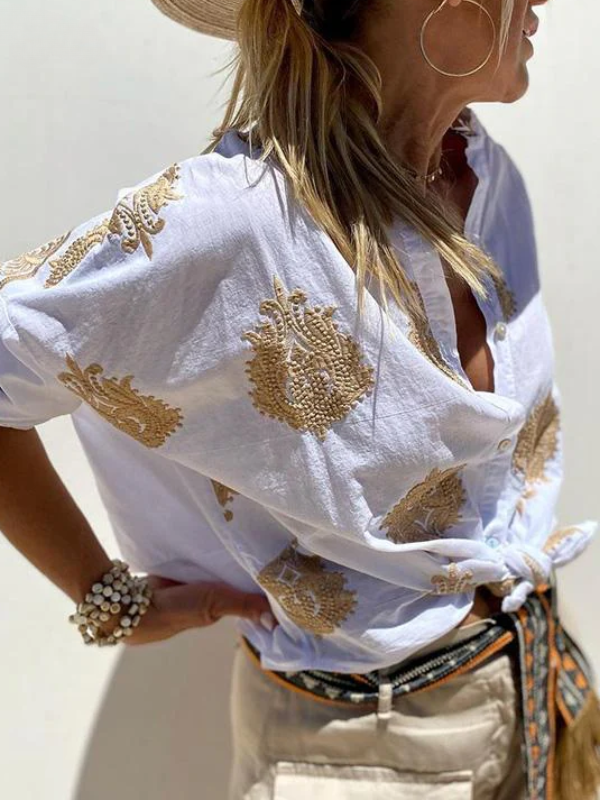 Jane™ | Embroidered Blouse With Relaxed Fit