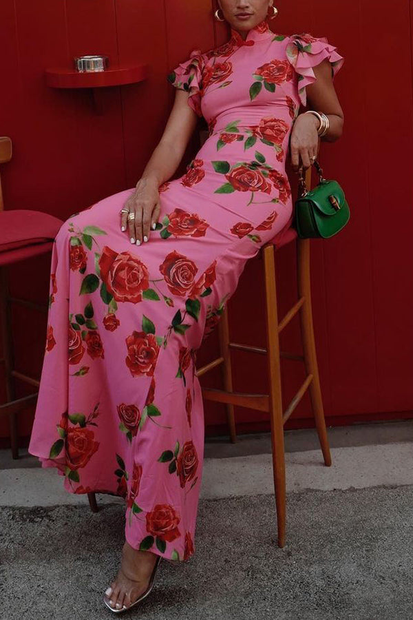 Ruby™ Rose Floral Print Tiered Flare Sleeve