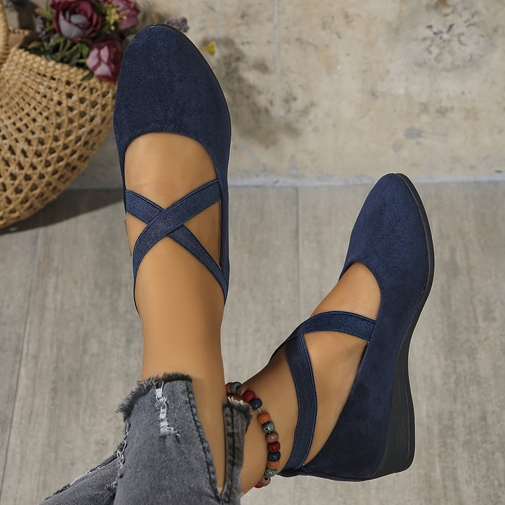 Élise – Elegant Cross-Strap Ballerina Flats for Ultimate Comfort