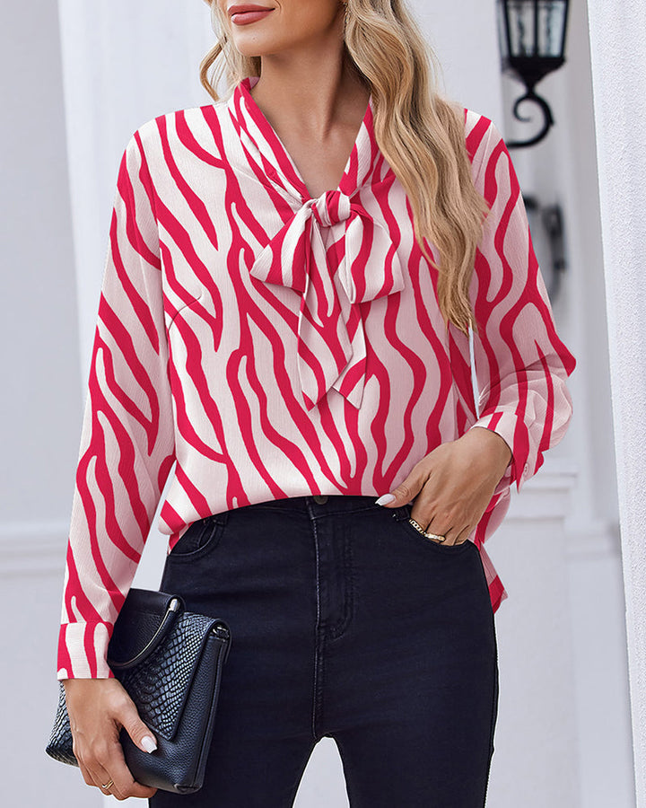 Laura™ | Casual Bow Tie Neck Blouse