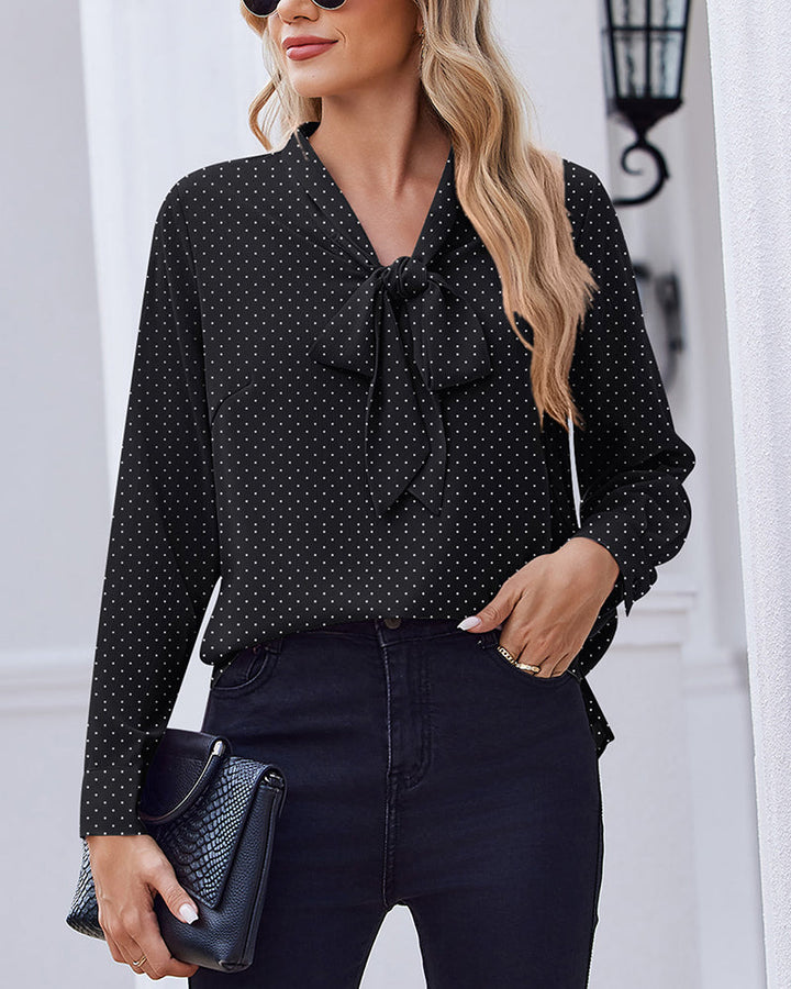 Laura™ | Casual Bow Tie Neck Blouse