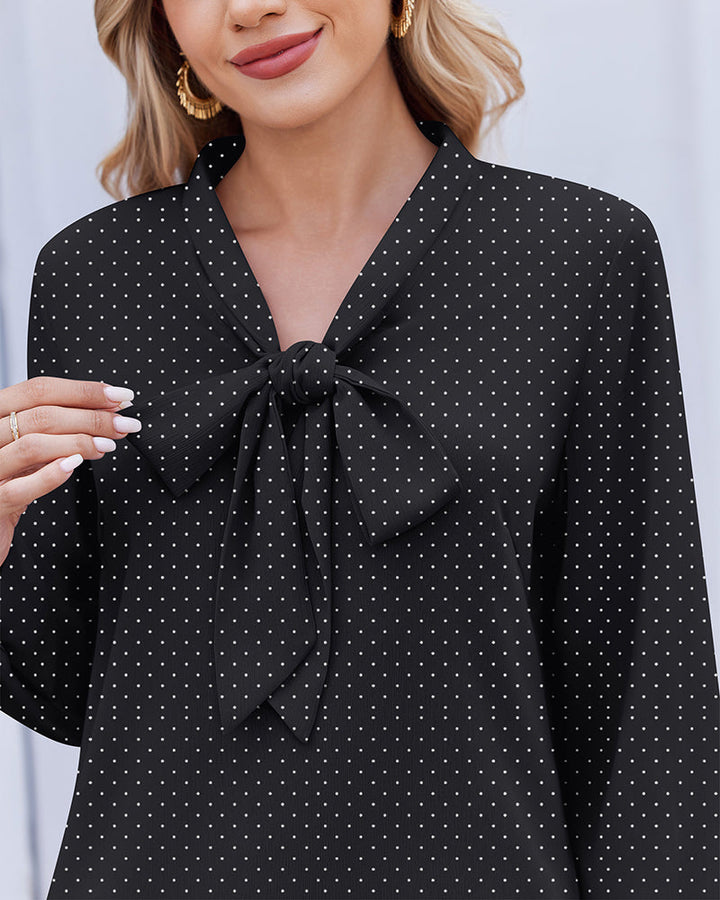 Laura™ | Casual Bow Tie Neck Blouse