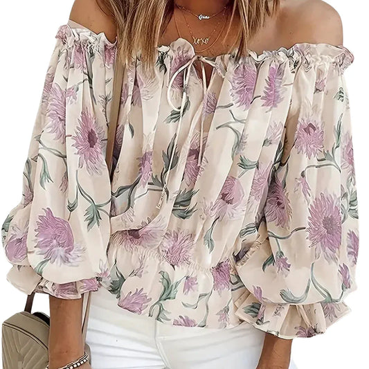 Annelise – Off-Shoulder Floral Blouse for Women | Lightweight & Stylish for Spring Days