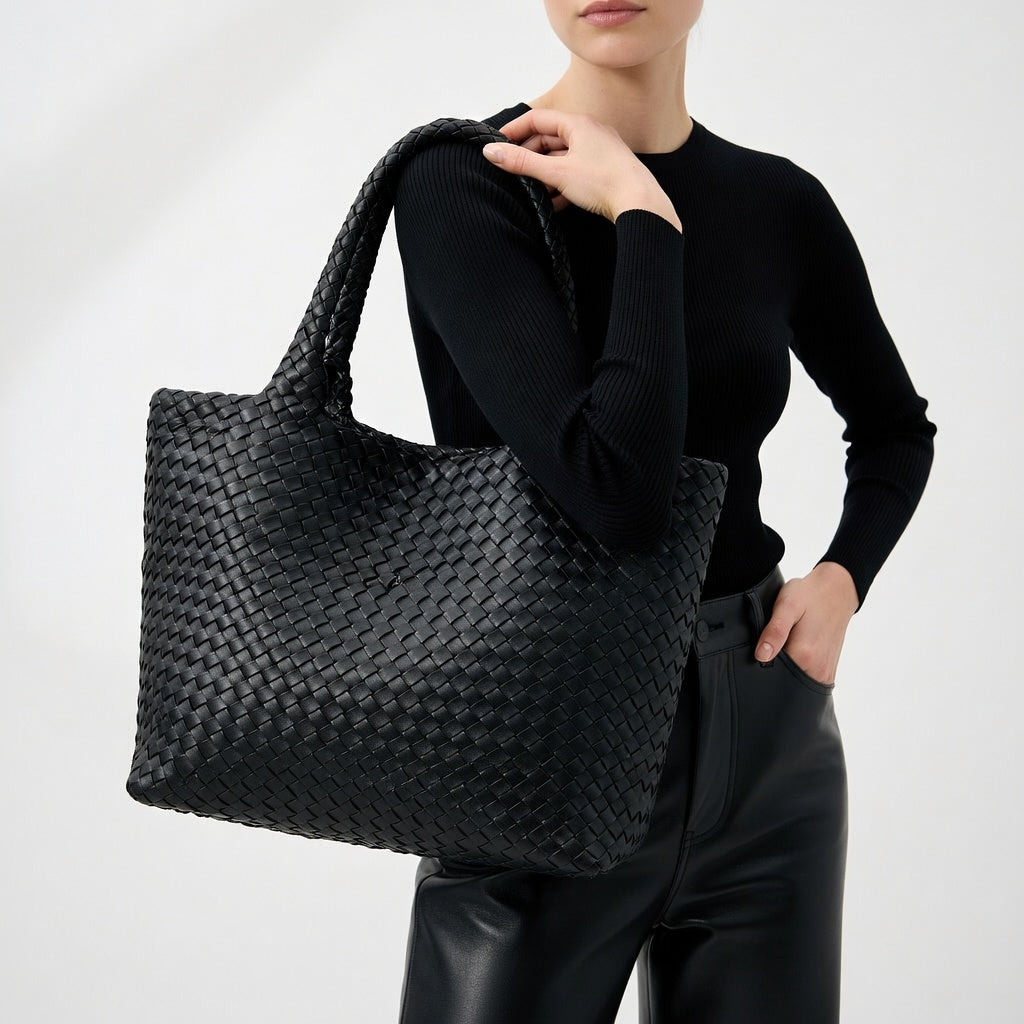 Delphine™ — Woven Tote Bag Timeless Elegance