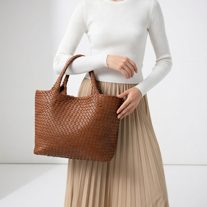Delphine™ — Woven Tote Bag Timeless Elegance