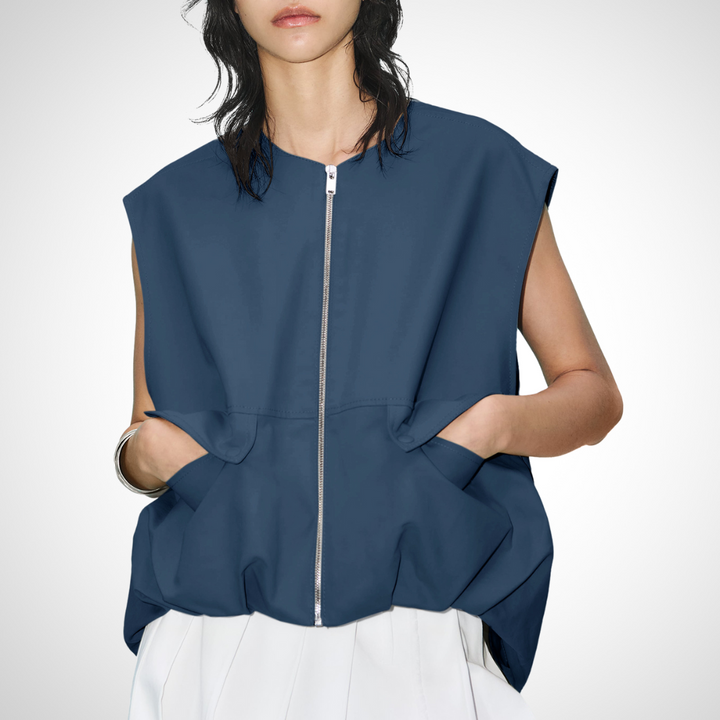 QUANA - Casual Sleeveless Loose Zipper Vest