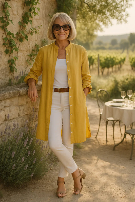 Cotton Flared Shirt Jacket for Women - Lightweight Layer, Button Down, Versatile Style