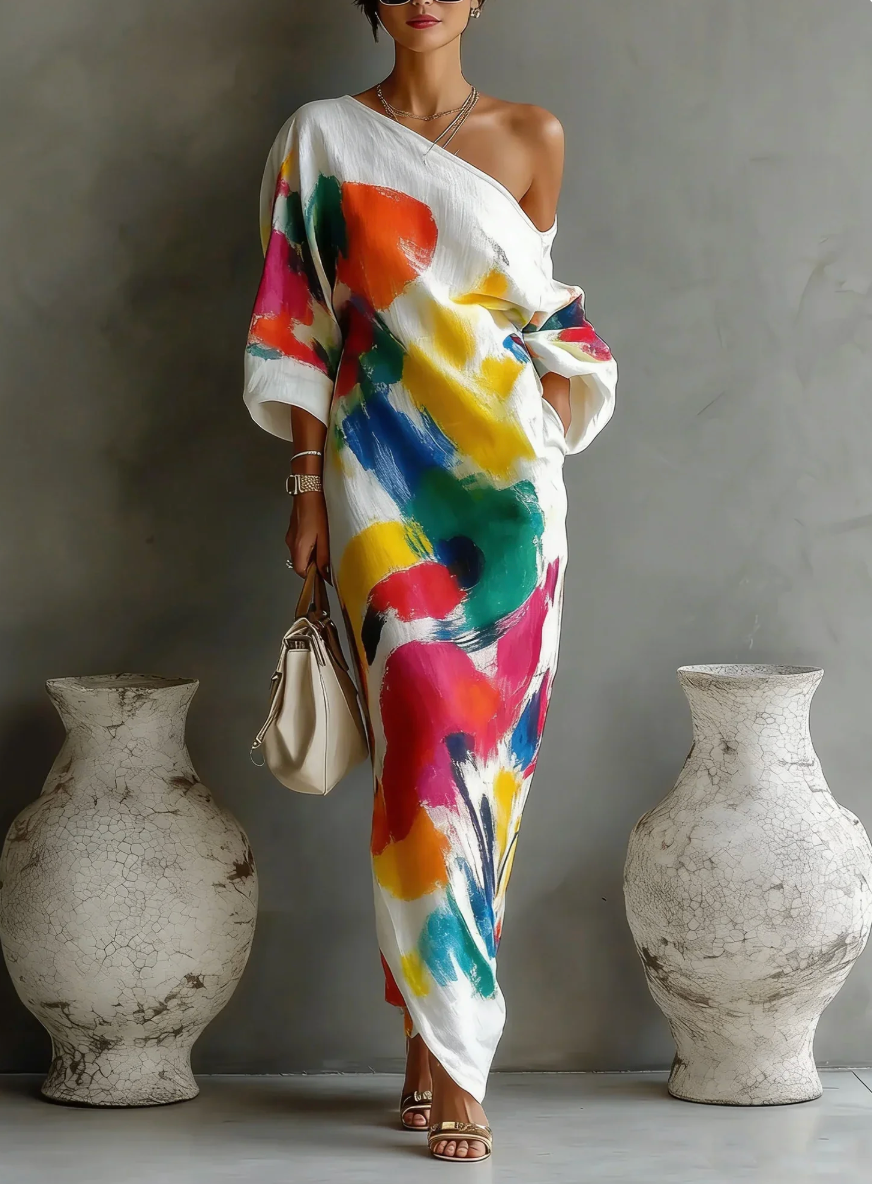 Marlowe™ | Artistic One-Shoulder Maxi Dress