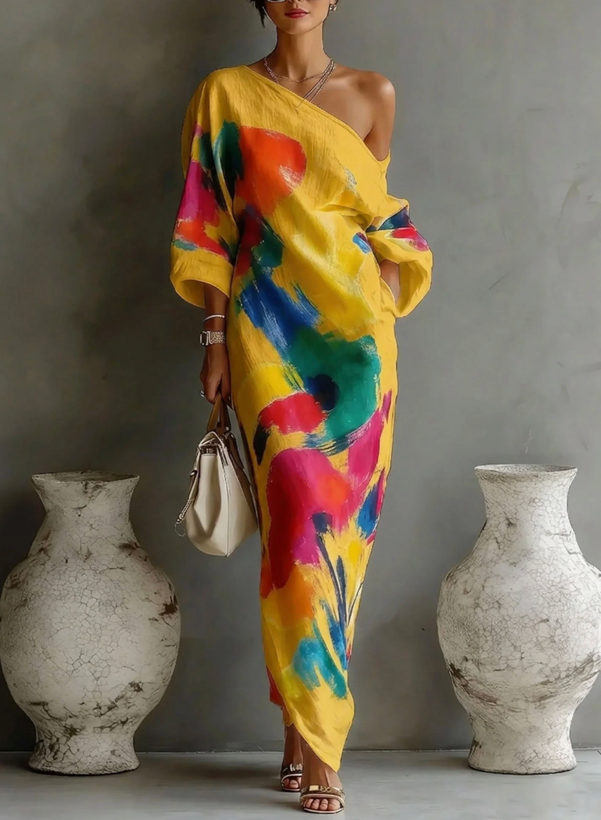 Marlowe™ | Artistic One-Shoulder Maxi Dress