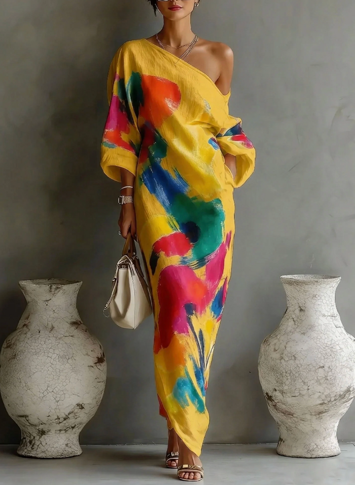 Marlowe™ | Artistic One-Shoulder Maxi Dress