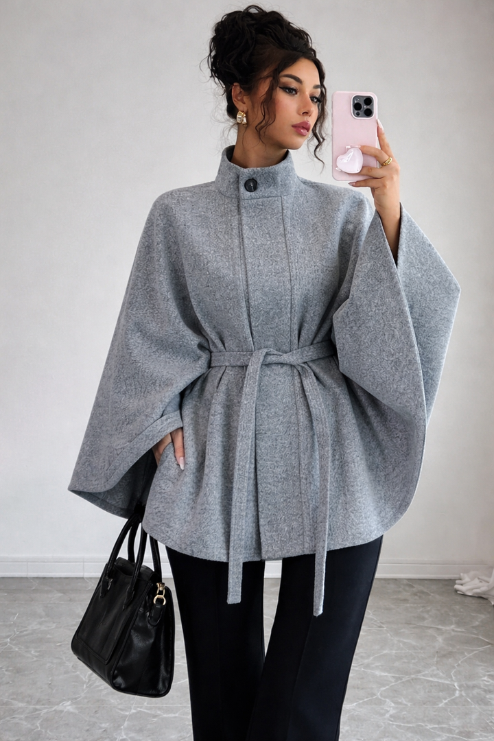 Margot™ | Elegant Belted Cape Jacket