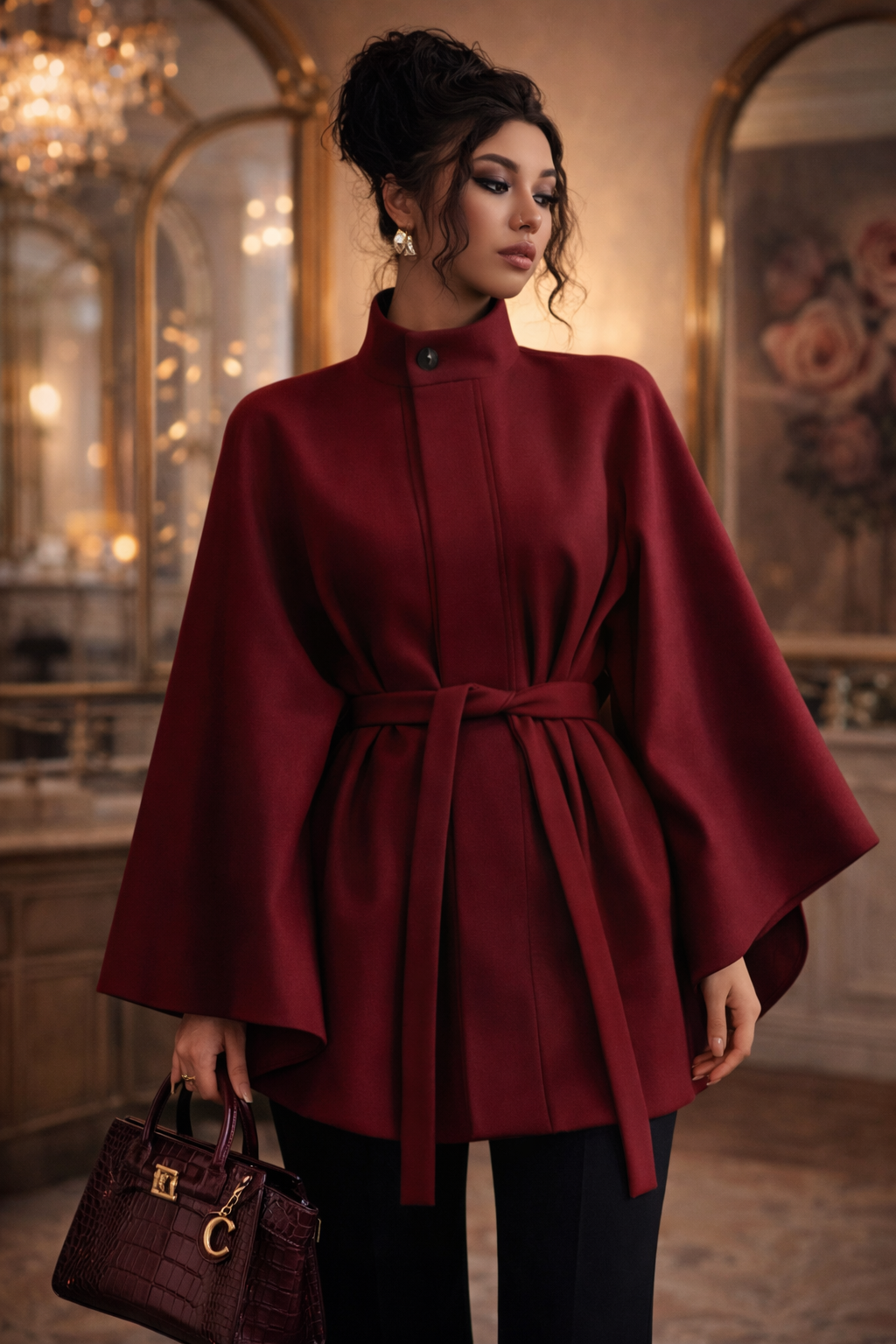 Margot™ | Elegant Belted Cape Jacket