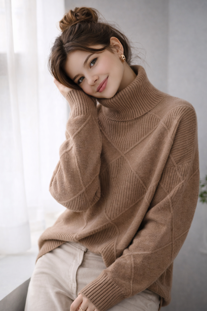Camille™ | Geometric Turtleneck Knit