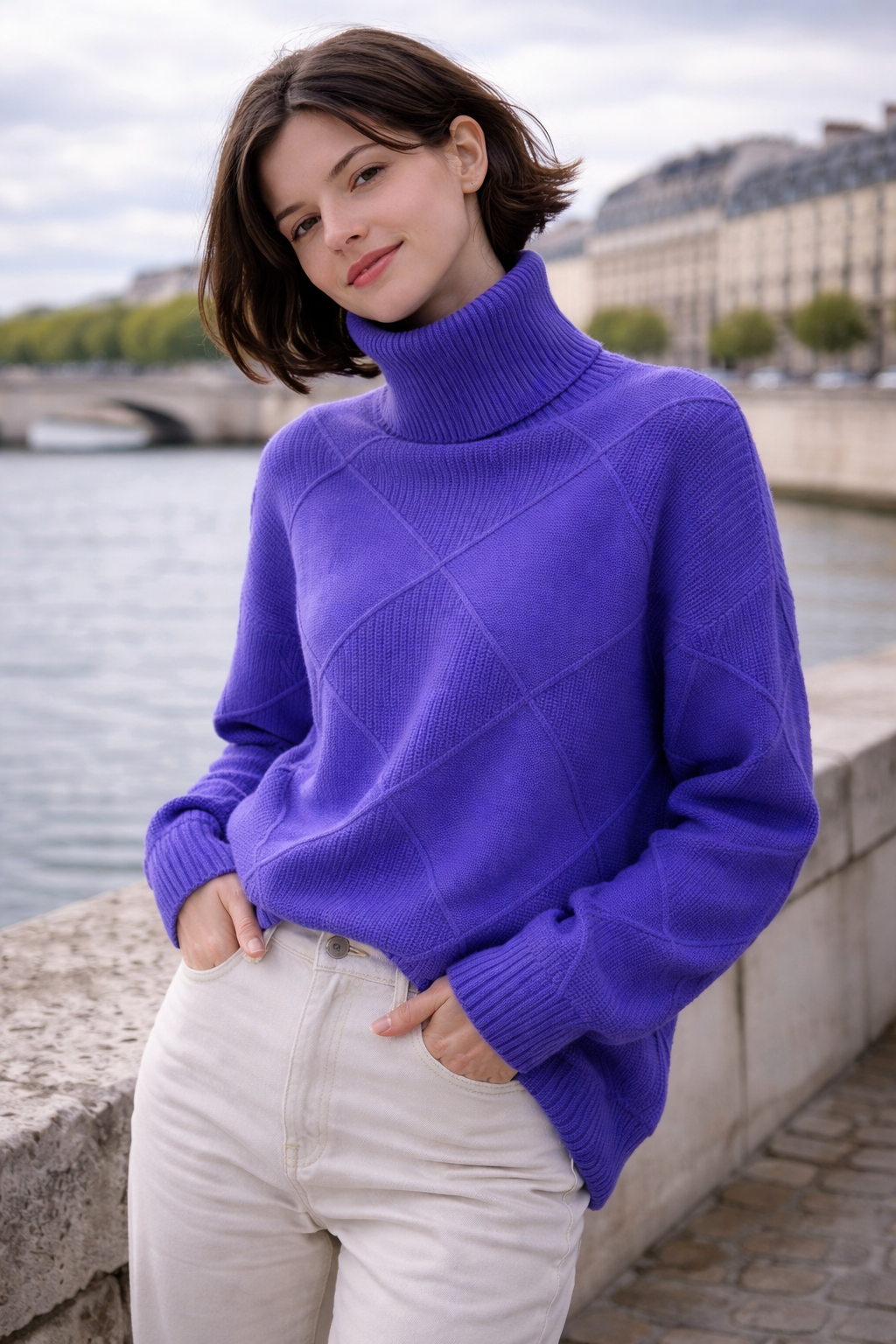 Camille™ | Geometric Turtleneck Knit
