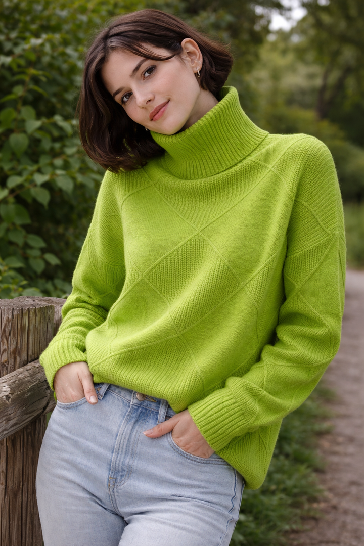 Camille™ | Geometric Turtleneck Knit