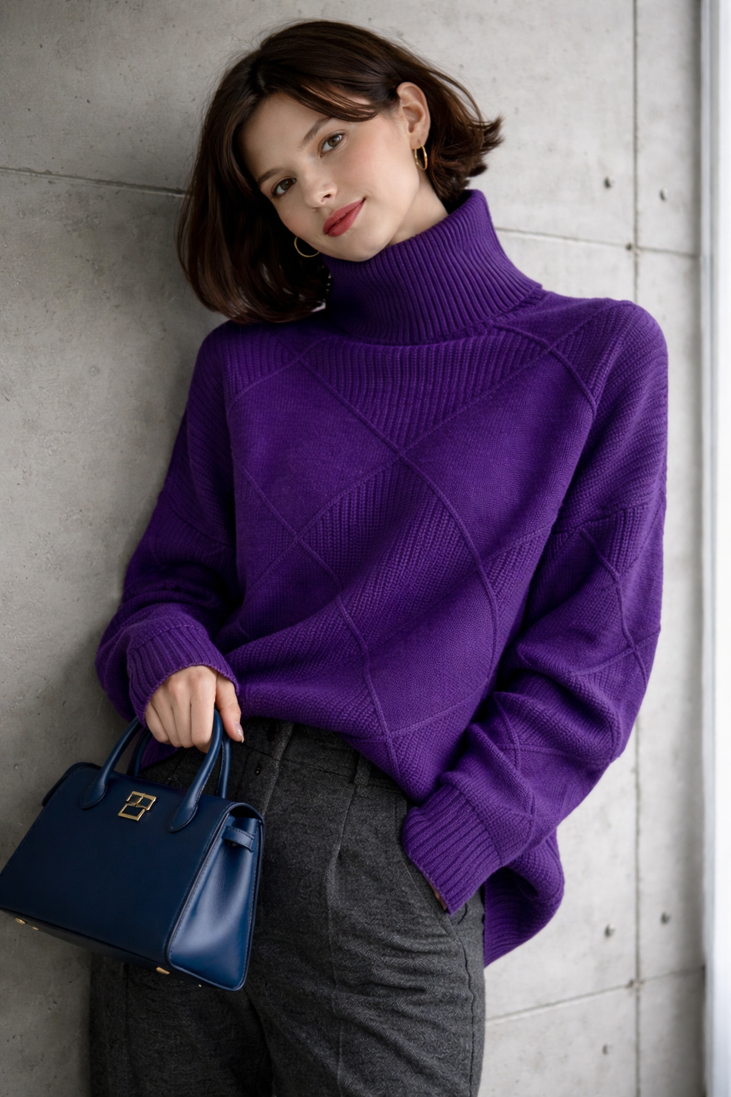 Camille™ | Geometric Turtleneck Knit