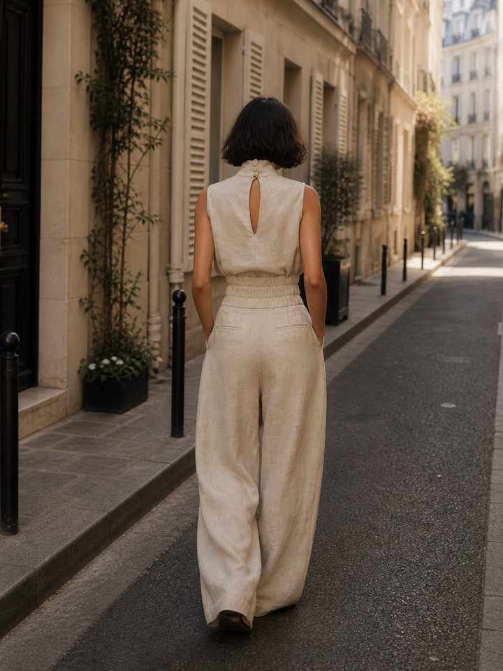 Priscilla™ | Cotton and Linen Tank Top and Wide Pants