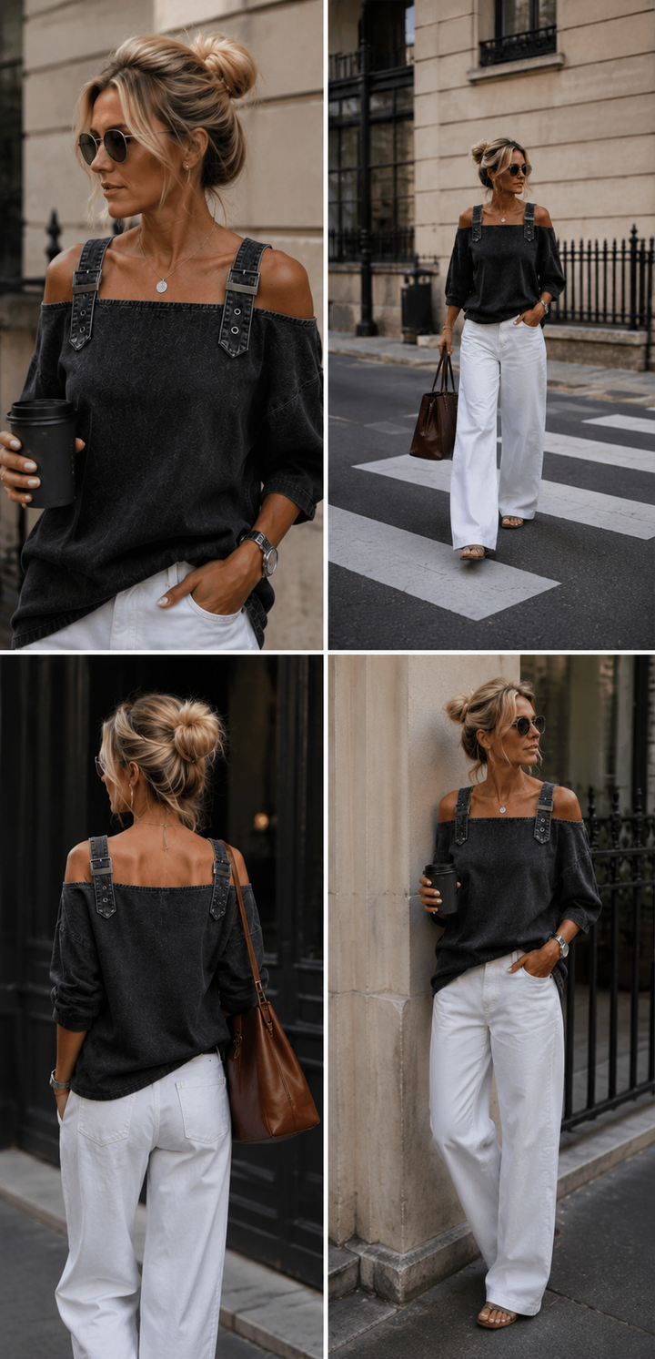 Dawn™ | Buckled Denim Lounge Topenim Shirt