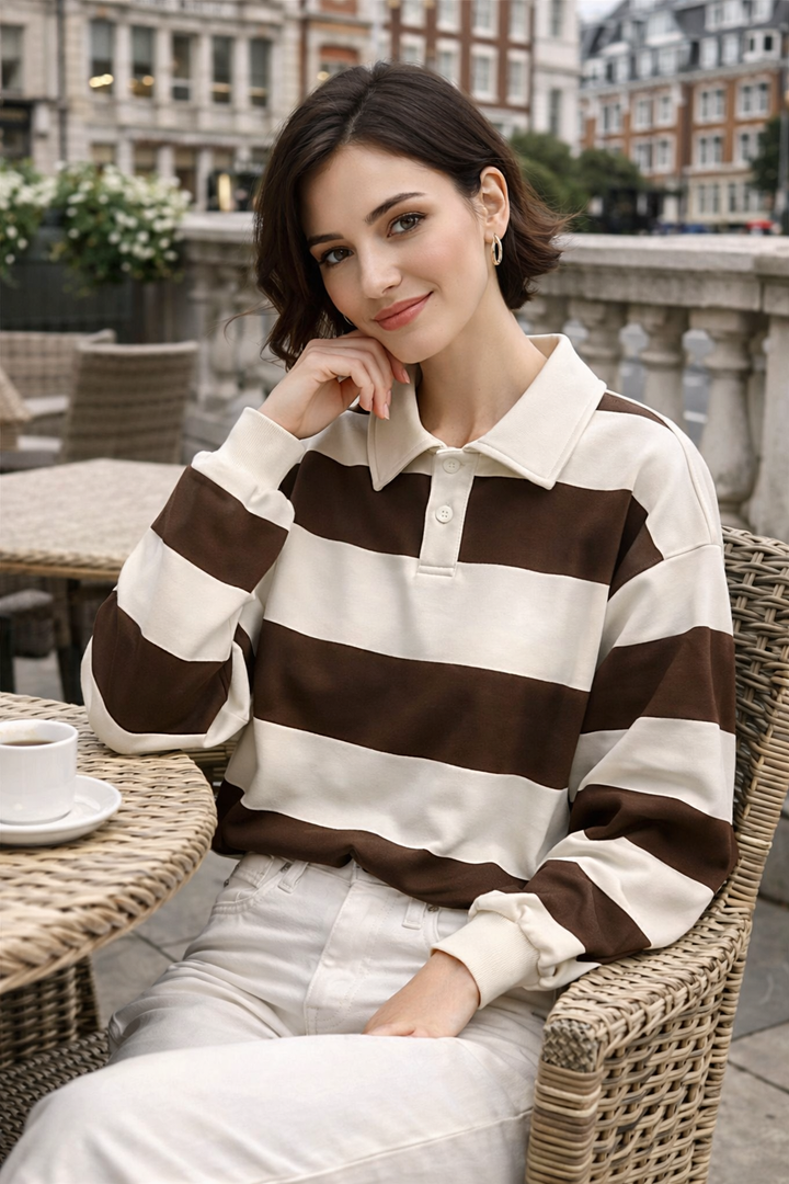 Darcy™ | Striped Collar Knit