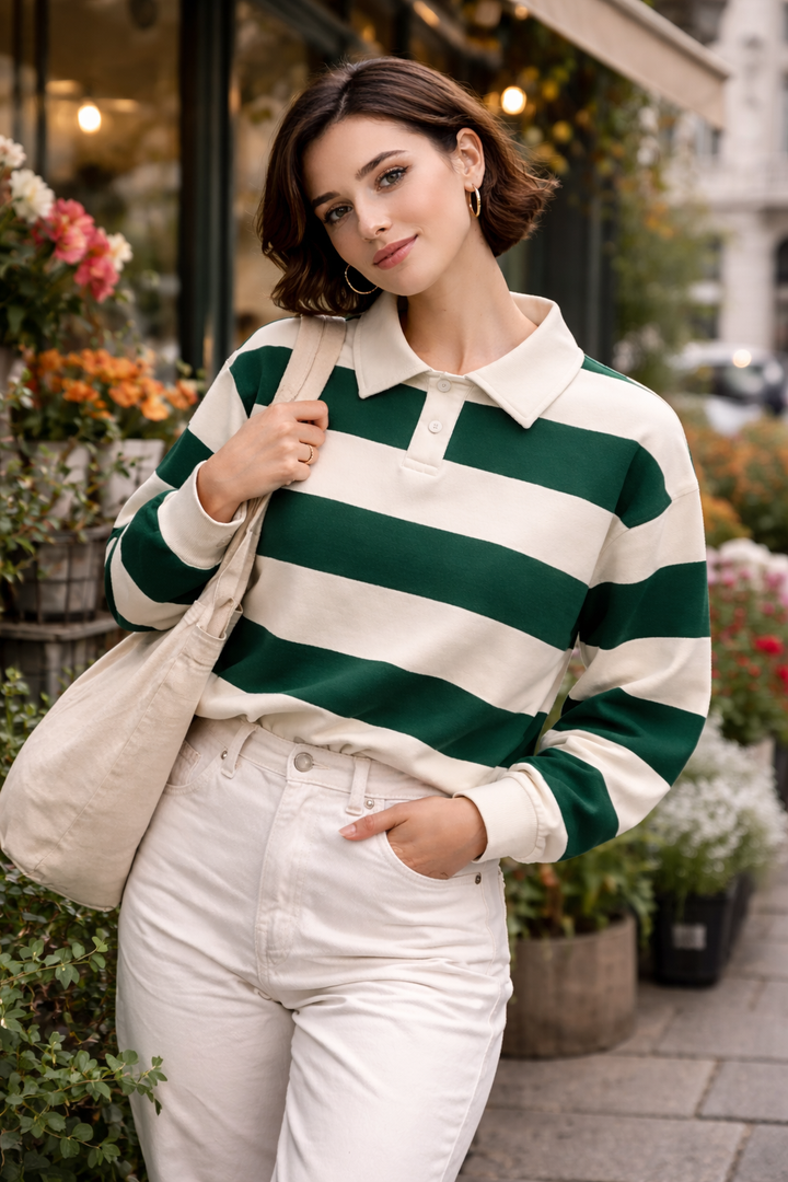 Darcy™ | Striped Collar Knit