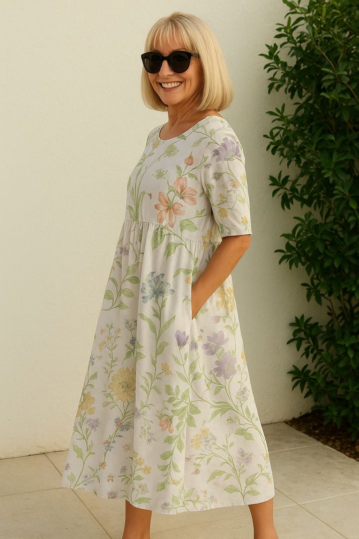 Eliza™ | Relaxed Midi Dress - Effortless Elegance, Everyday Comfort