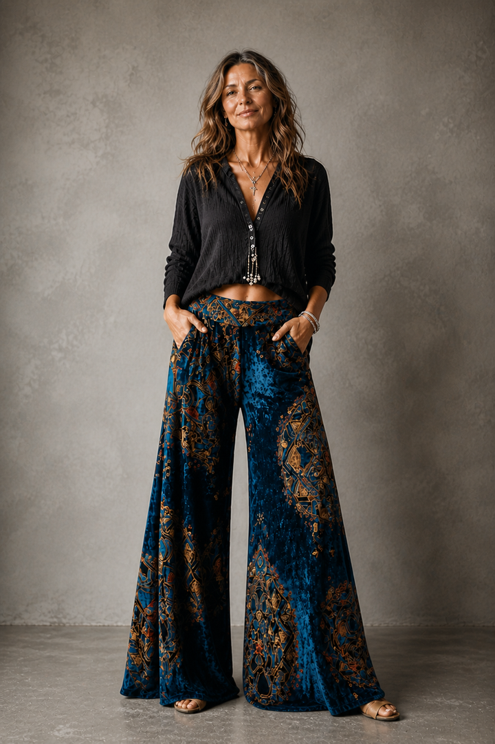 Maude™ - Coastal Boho Wide-Leg Pants