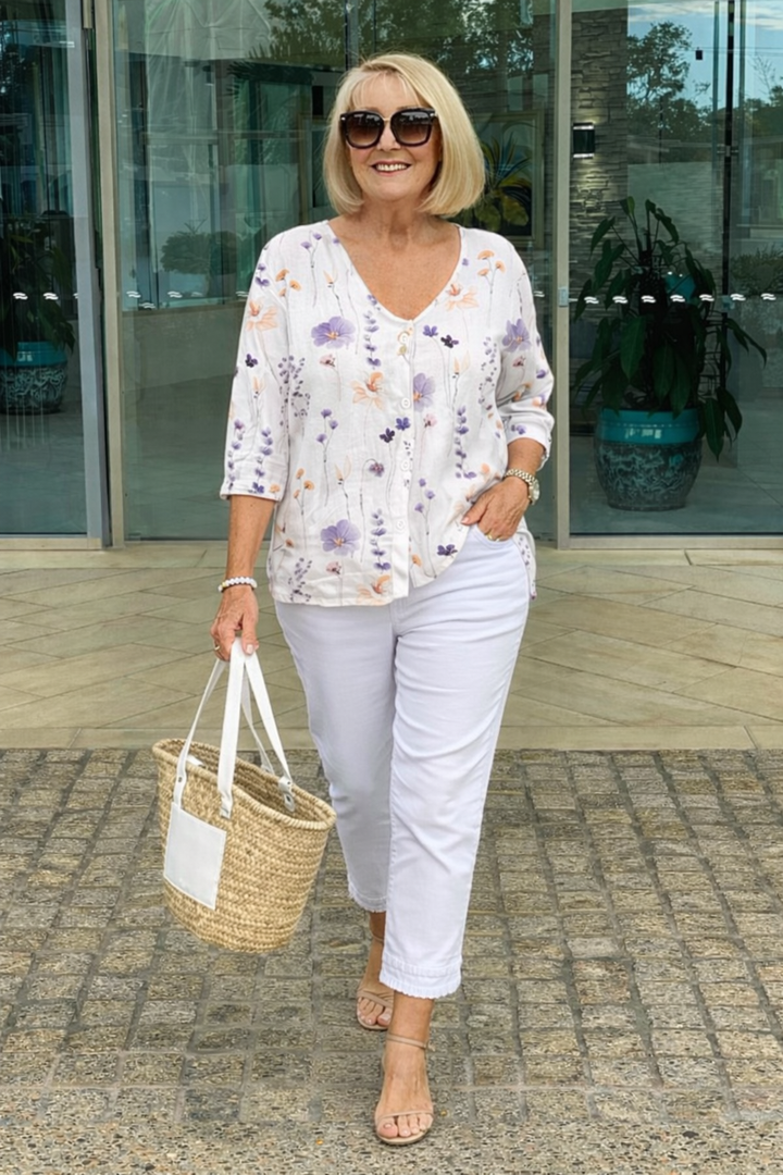 Evelyn™ | Floral Button Blouse