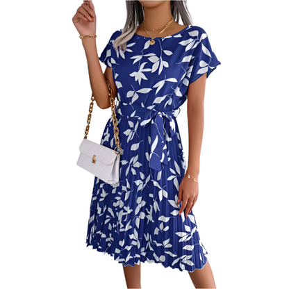 Chiara – Women's High Waist Floral Midi Dress for Everyday Elegance