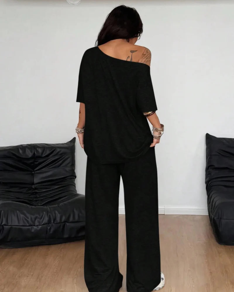 Mabel - Set Composed of Blouse and Flared Pants