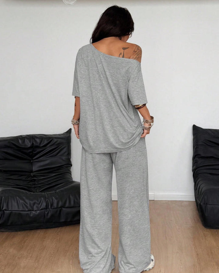Mabel - Set Composed of Blouse and Flared Pants