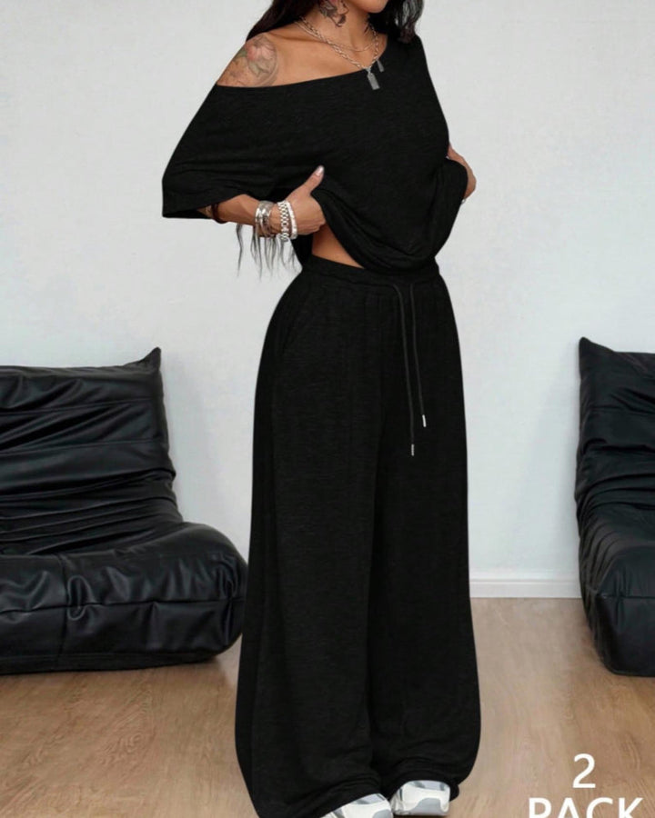 Mabel - Set Composed of Blouse and Flared Pants