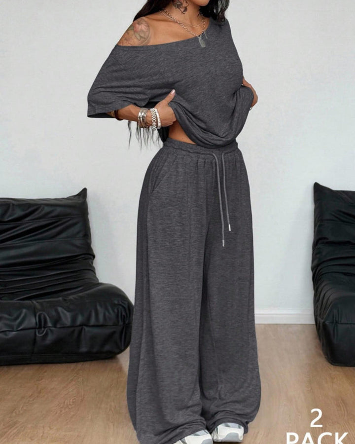 Mabel - Set Composed of Blouse and Flared Pants