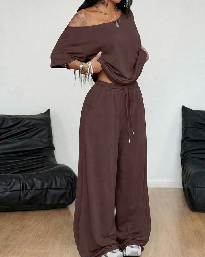 Mabel - Set Composed of Blouse and Flared Pants