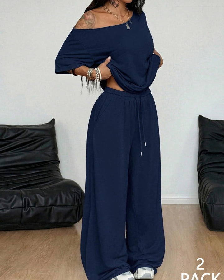 Mabel - Set Composed of Blouse and Flared Pants