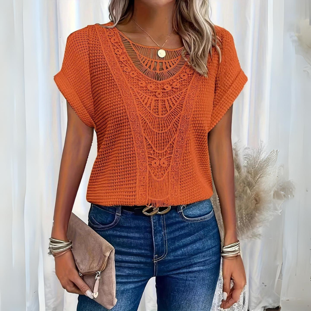 Quinn™ | Elegant Lace Detail Top