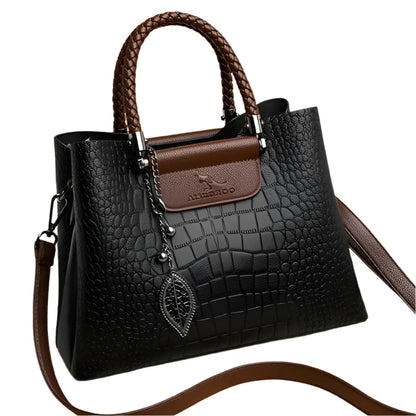 Elena – Structured Croc-Pattern Handbag | Stylish Utility with Everyday Charm