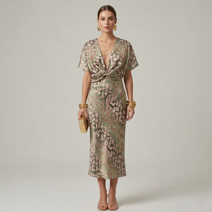 Isabella™ | Elegant Wrap Midi Dress