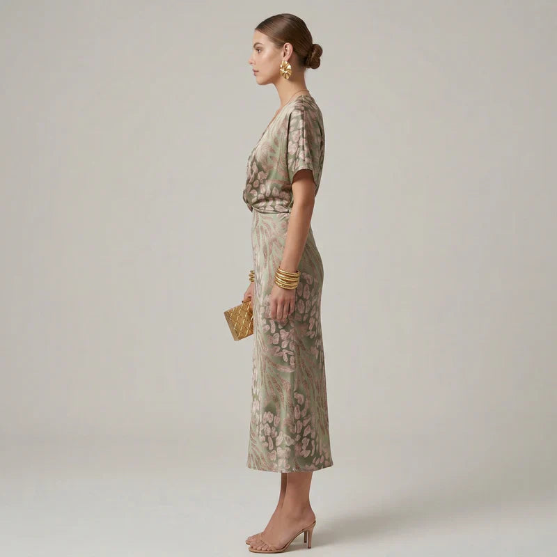 Isabella™ | Elegant Wrap Midi Dress