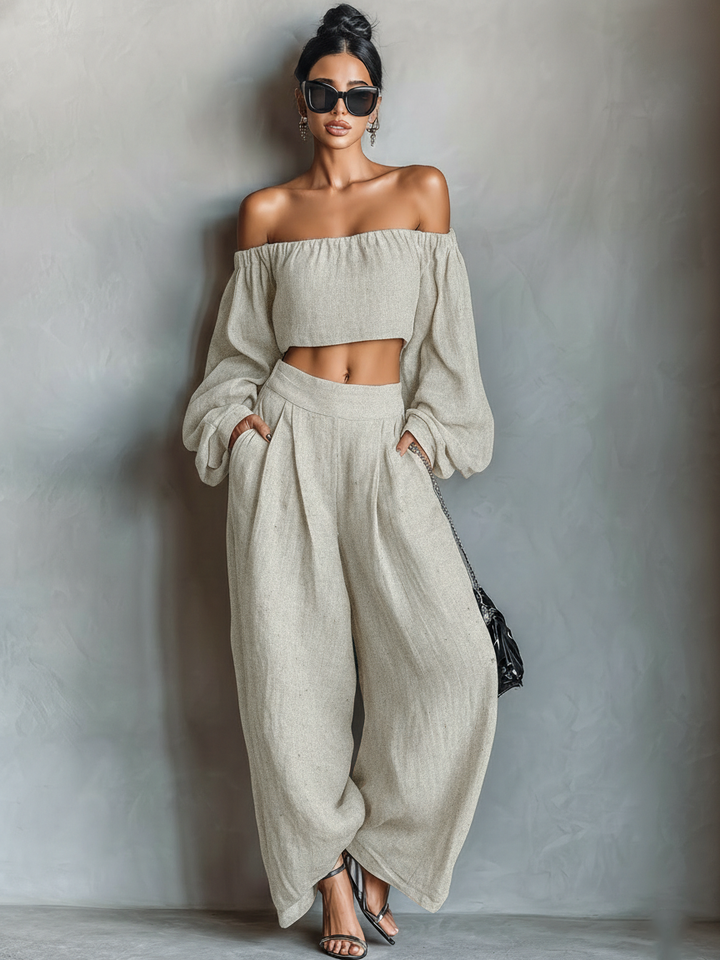 Abigail™ | Linen Strapless Set