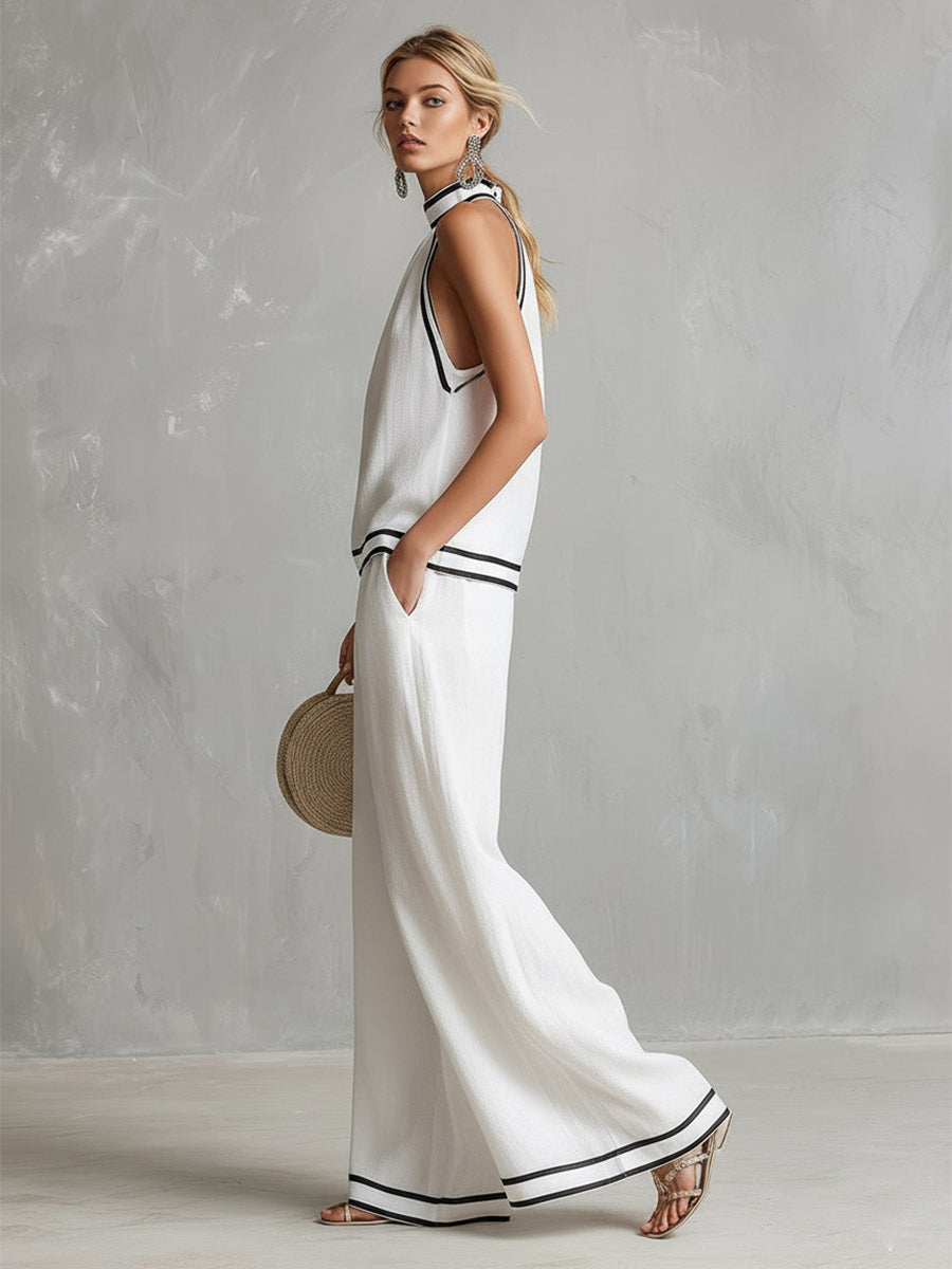 Margaret™ | Elegant Halter Neck Two-Piece Set