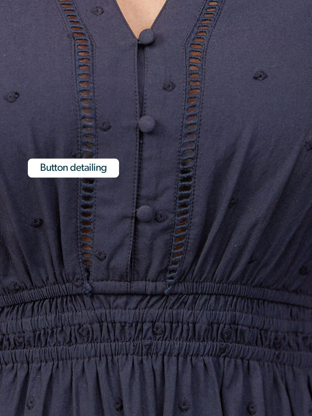 Georgie Cotton Summer Dress - Dark Navy