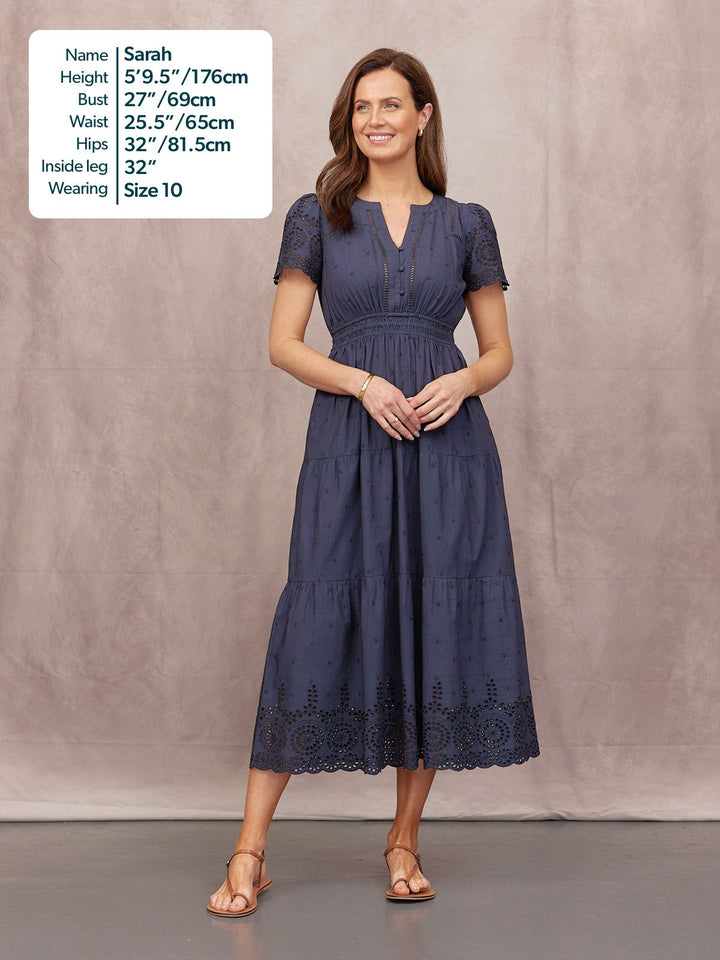 Georgie Cotton Summer Dress - Dark Navy