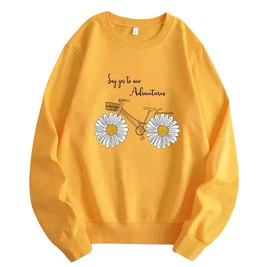 Giulia – Women's Yellow Floral Sweatshirt | Casual Soft Pullover for Everyday Comfort