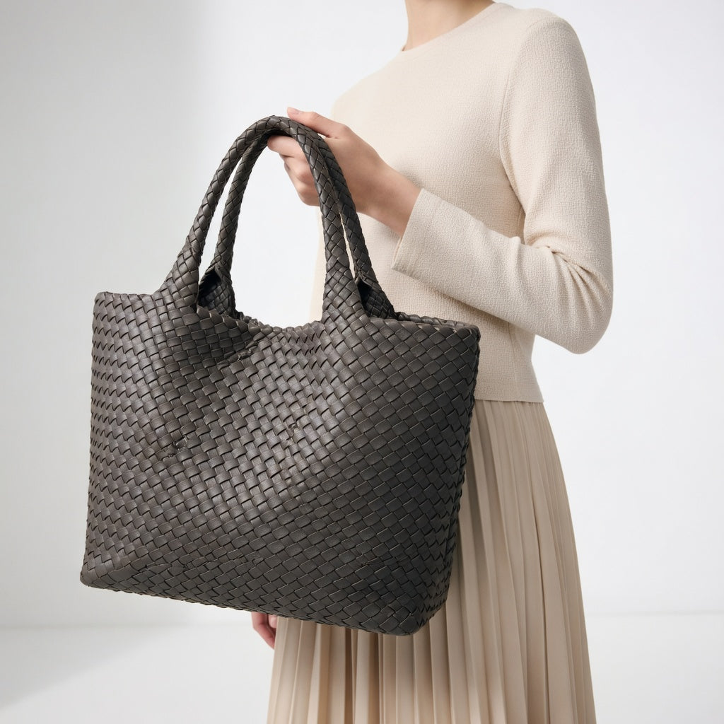Delphine™ — Woven Tote Bag Timeless Elegance
