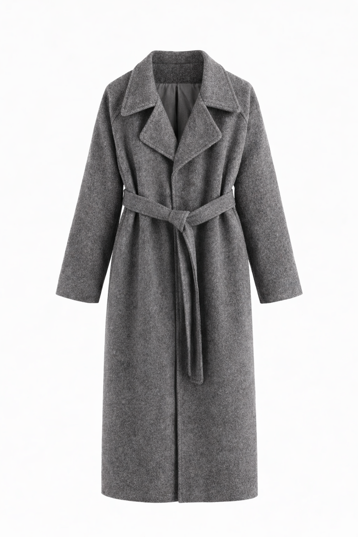 Evie™ – Elegant Belted Long Coat