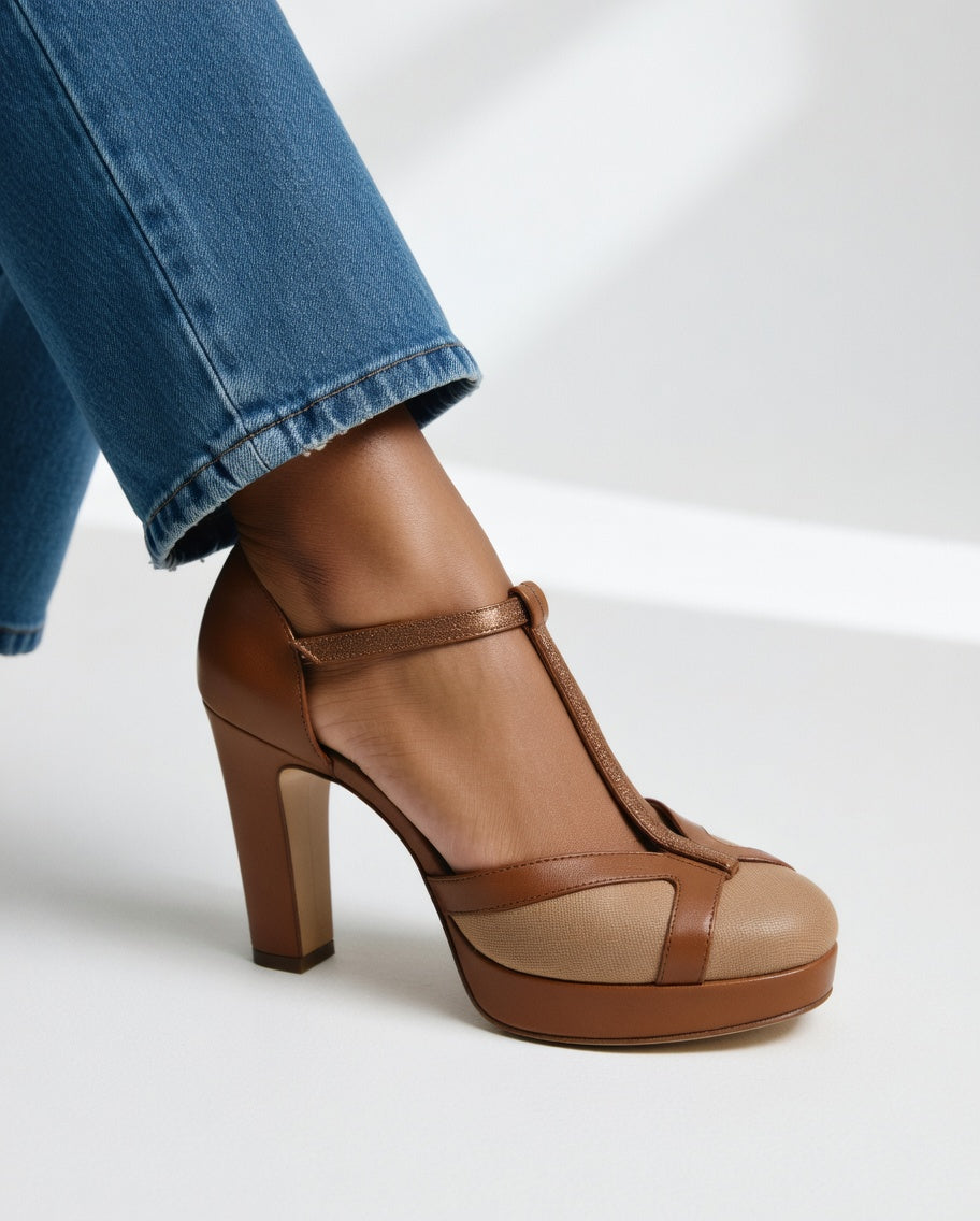 Nellie™ - Elegant T-Strap High Heel Pump