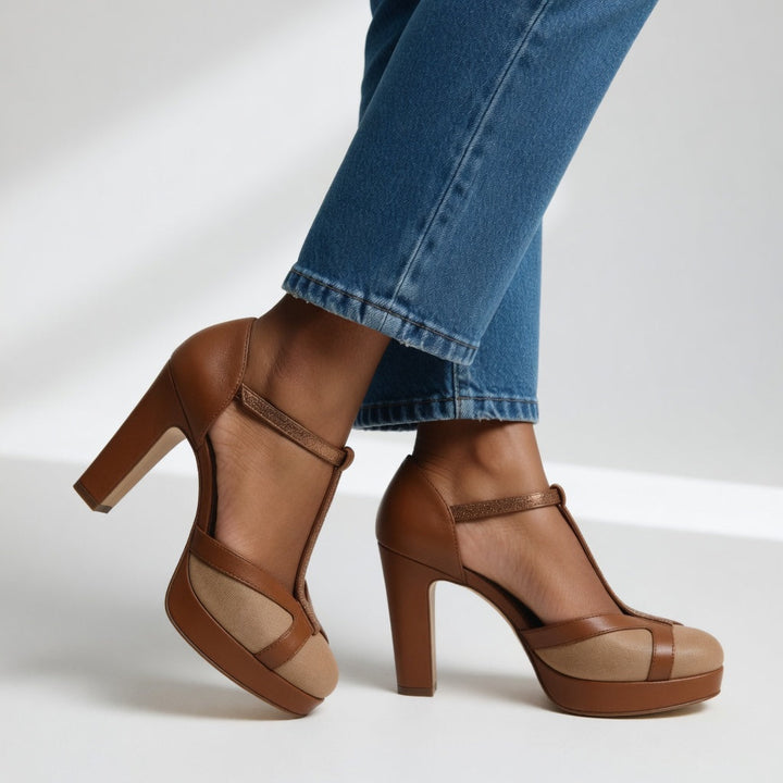 Nellie™ - Elegant T-Strap High Heel Pump